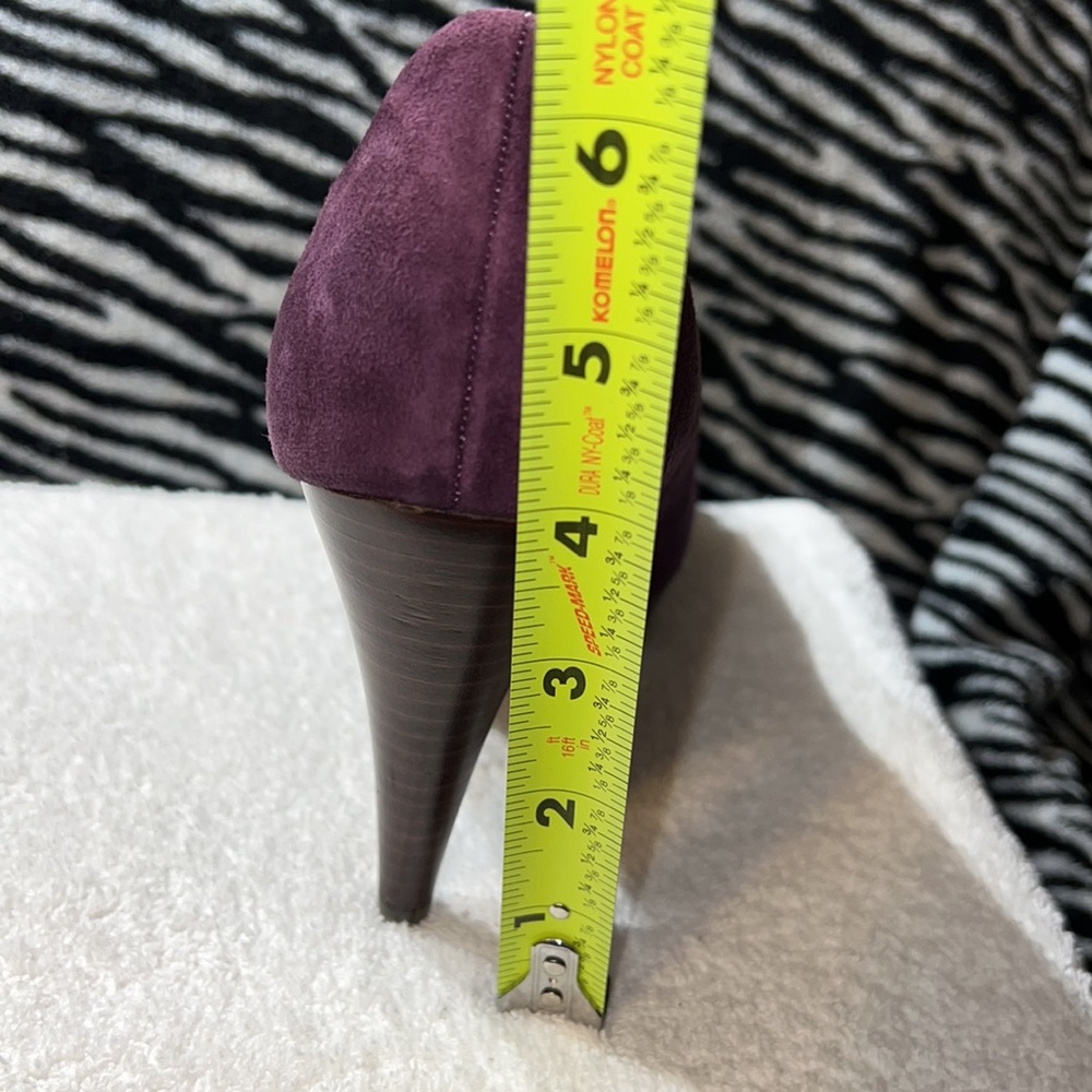 Style & Co Purple Peep Toe Leather Platform Heels Size 8 - Picture 8 of 13